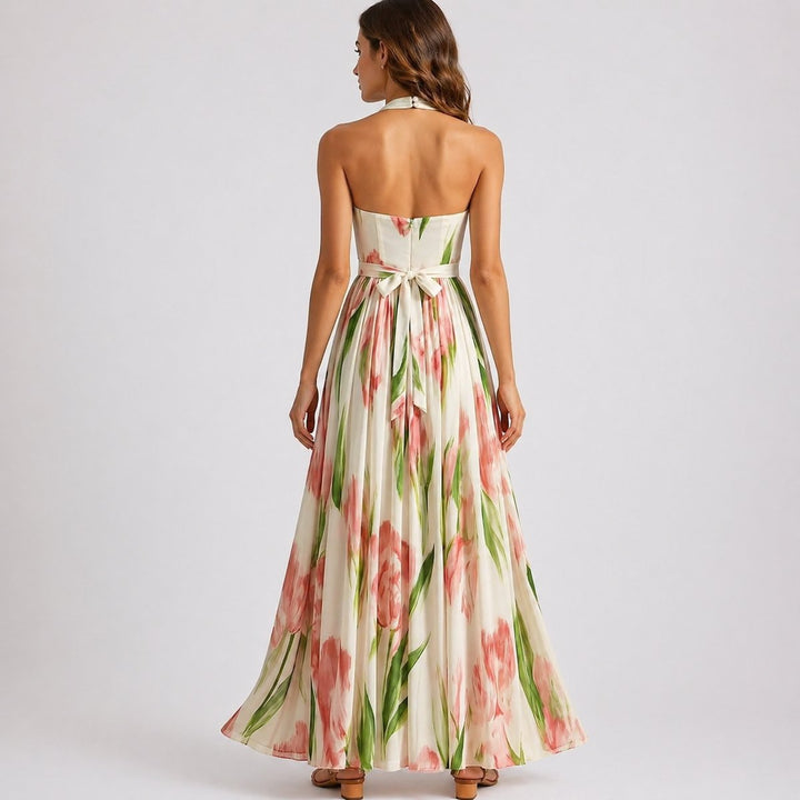 Emma | Wedding Guest Halter Maxi Dress