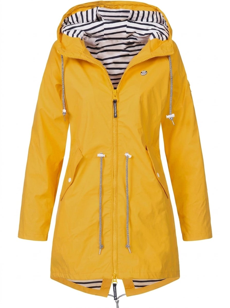 Vicky | Hooded Drawstring Waterproof Rain Jacket