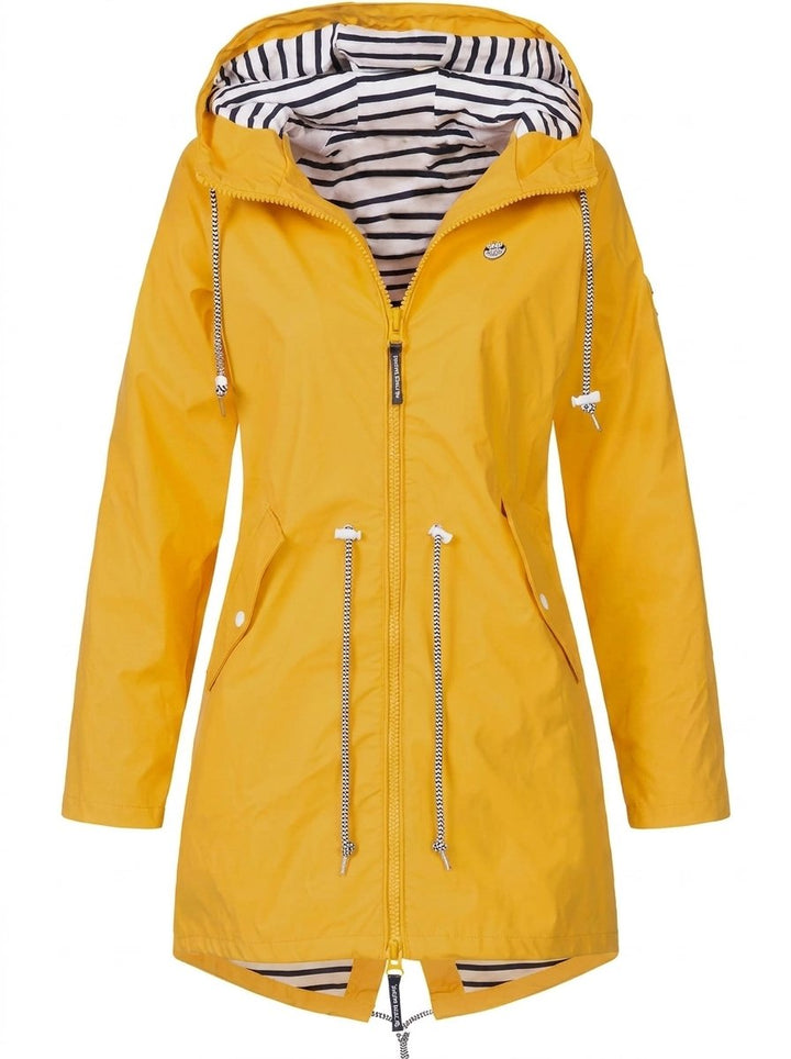 Vicky | Hooded Drawstring Waterproof Rain Jacket