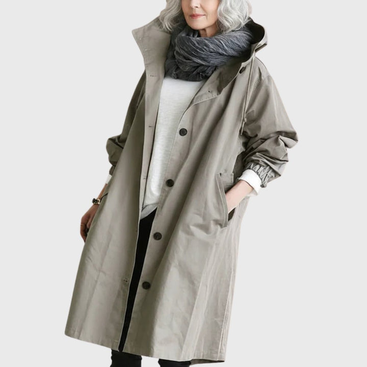 Marina | Hooded Waterproof Lightweight Rain Trench Jacket