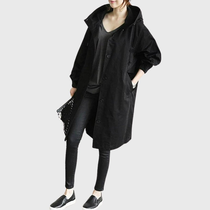 Marina | Hooded Waterproof Lightweight Rain Trench Jacket