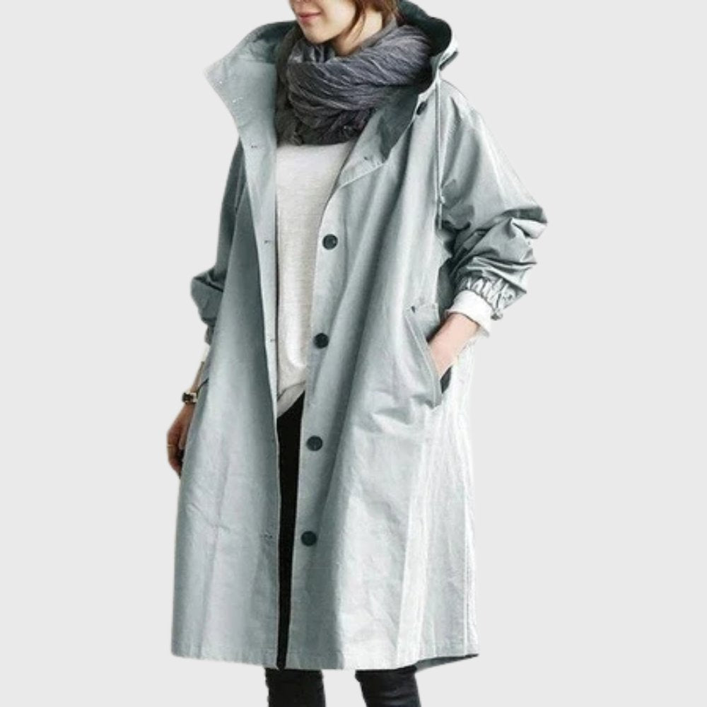 Marina | Hooded Waterproof Lightweight Rain Trench Jacket