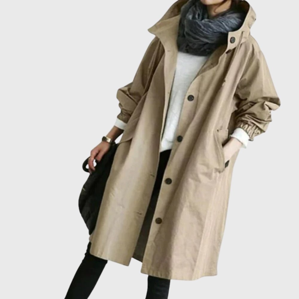 Marina | Hooded Waterproof Lightweight Rain Trench Jacket