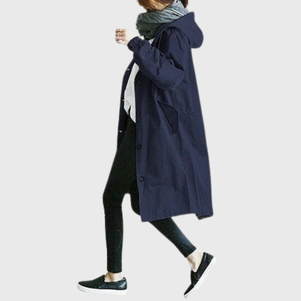 Marina | Hooded Waterproof Lightweight Rain Trench Jacket