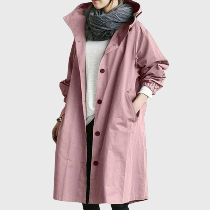 Marina | Hooded Waterproof Lightweight Rain Trench Jacket