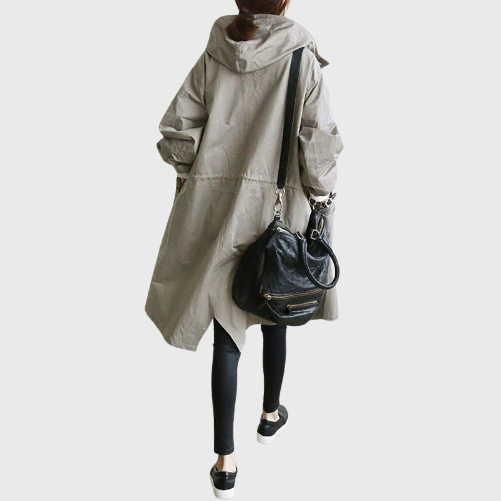 Marina | Hooded Waterproof Lightweight Rain Trench Jacket