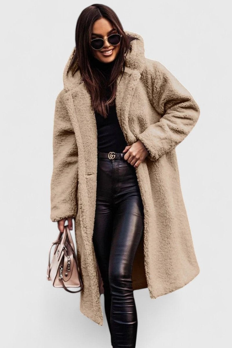 Victoria | Oversized Longline Teddy Fleece Wool Coat