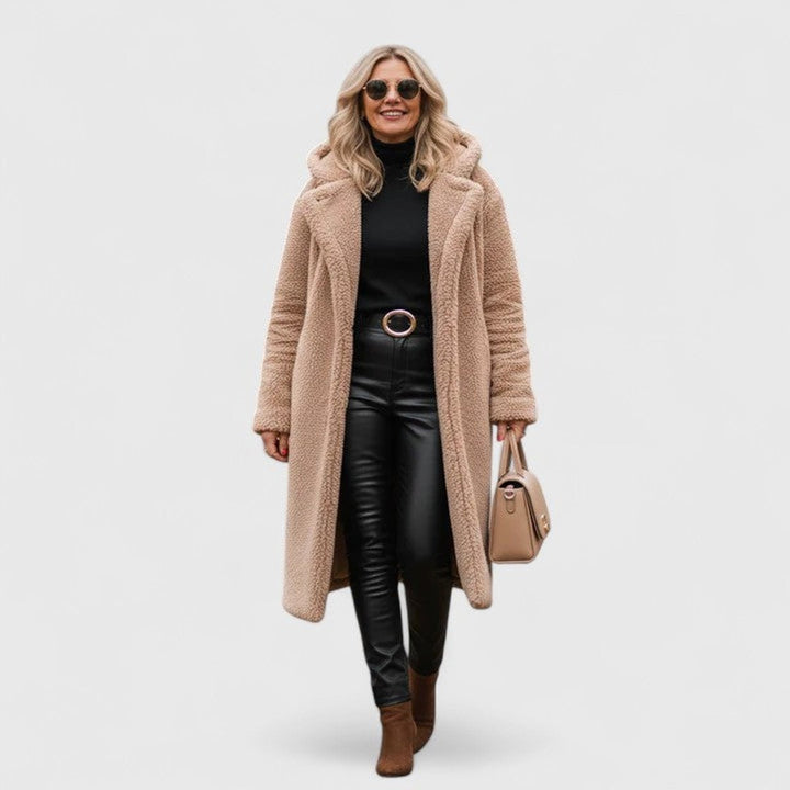 Victoria | Oversized Longline Teddy Fleece Wool Coat