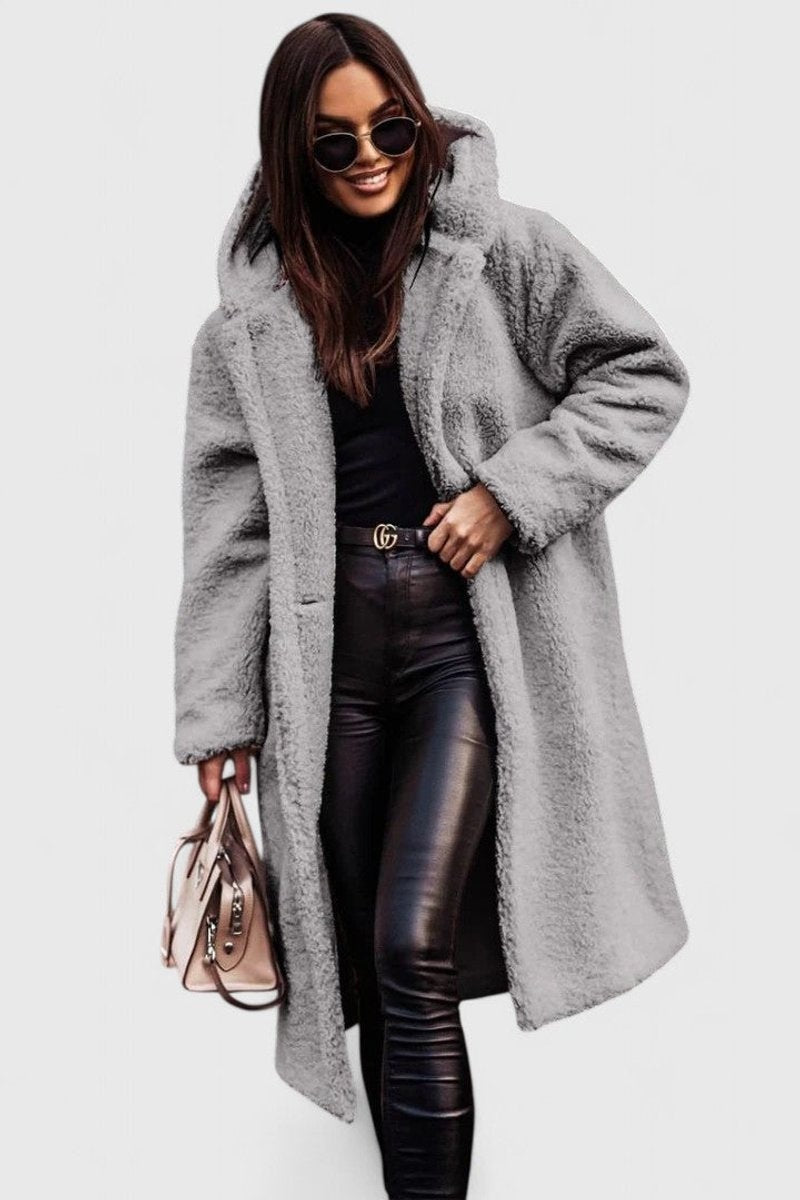 Victoria | Oversized Longline Teddy Fleece Wool Coat