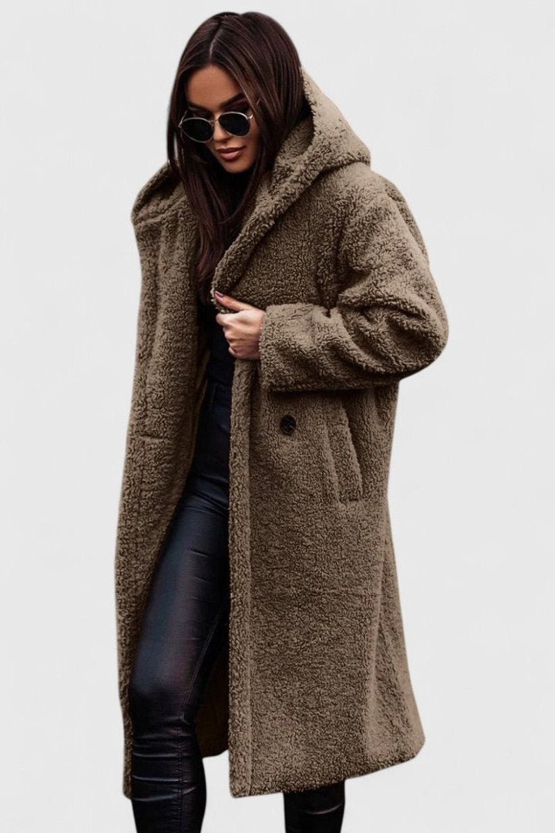 Victoria | Oversized Longline Teddy Fleece Wool Coat