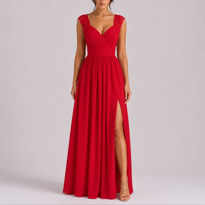 Camila | Wedding Guest Lace Wrap-Bodice Dress