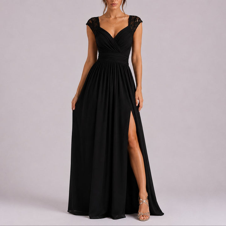 Camila | Wedding Guest Lace Wrap-Bodice Dress