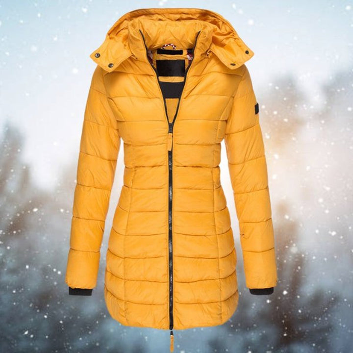 Camila | Long Hooded Puffer Zip-Up Winter Jacket