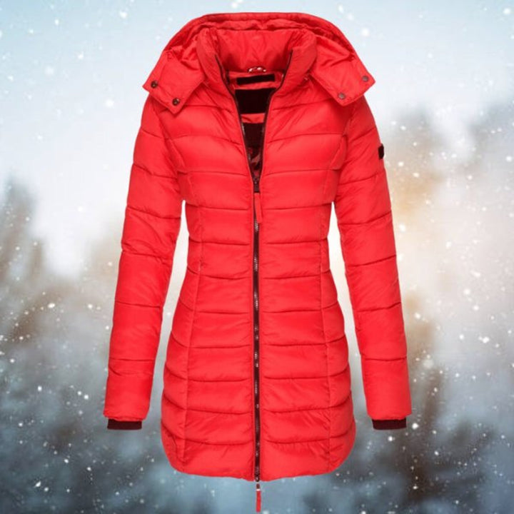 Camila | Long Hooded Puffer Zip-Up Winter Jacket