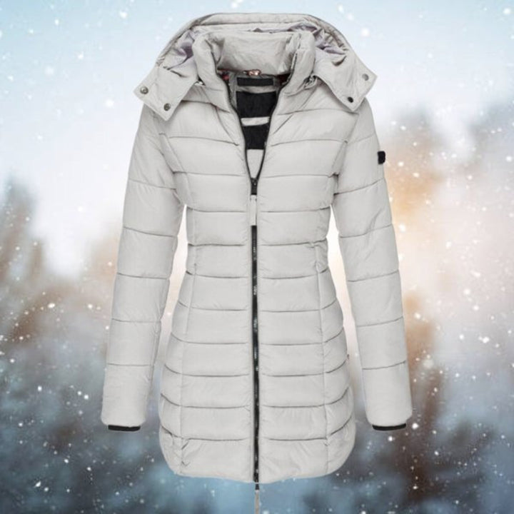 Camila | Long Hooded Puffer Zip-Up Winter Jacket
