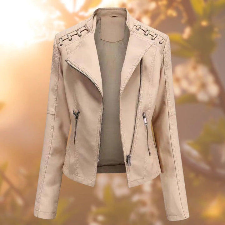 Jenny | Moto-Style Zip-Up Faux Leather Biker Jacket