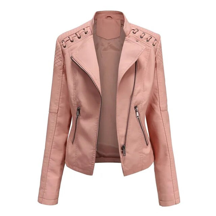 Jenny | Moto-Style Zip-Up Faux Leather Biker Jacket