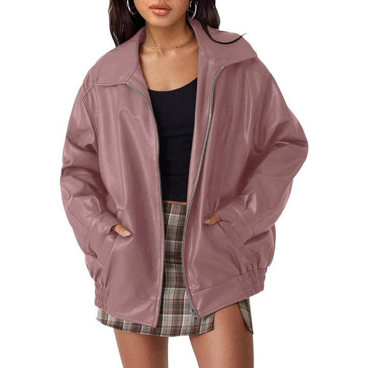 Carmen | Oversized Faux Leather Bomber Jacket