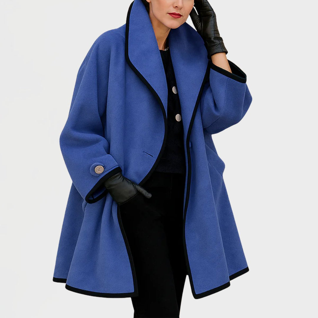 Charlotte | Oversized Wool-Blend Contrast-Trim Jacket