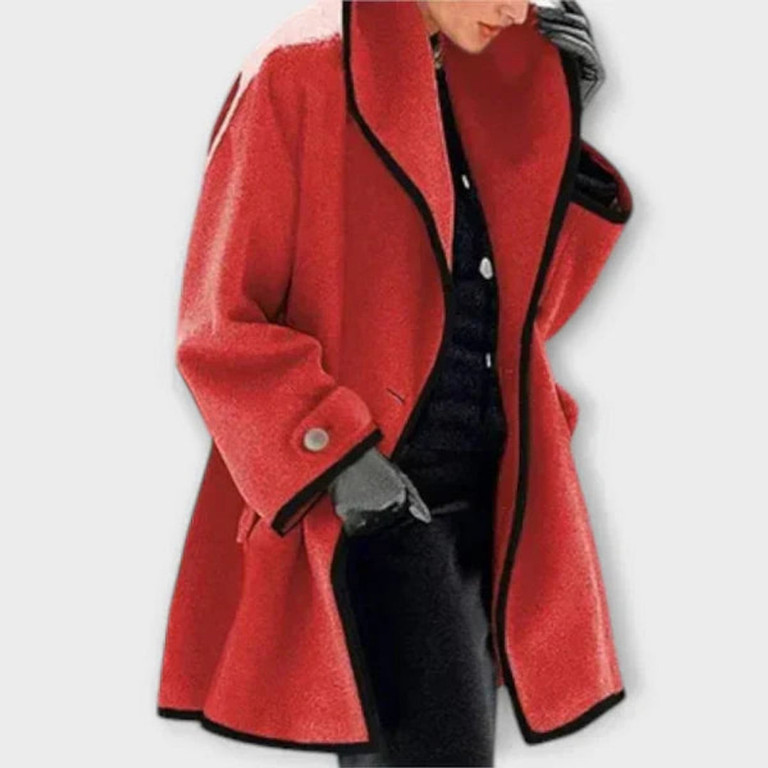 Charlotte | Oversized Wool-Blend Contrast-Trim Jacket