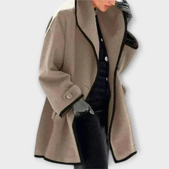 Charlotte | Oversized Wool-Blend Contrast-Trim Jacket