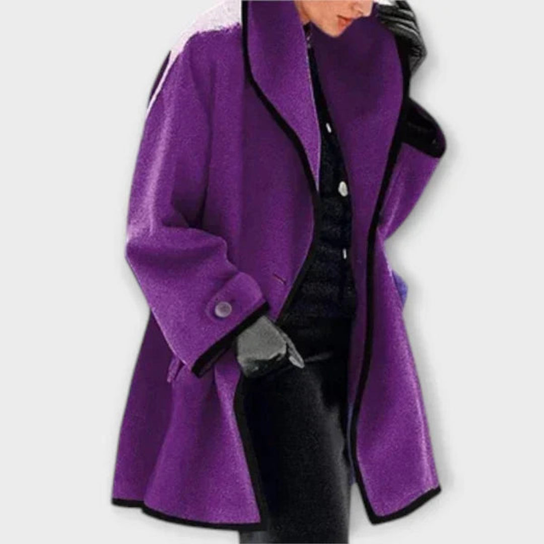Charlotte | Oversized Wool-Blend Contrast-Trim Jacket