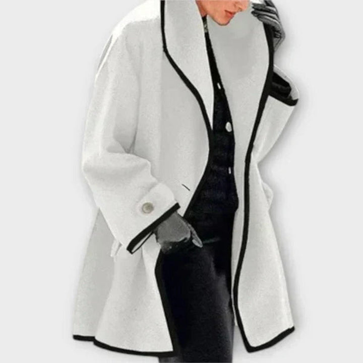 Charlotte | Oversized Wool-Blend Contrast-Trim Jacket