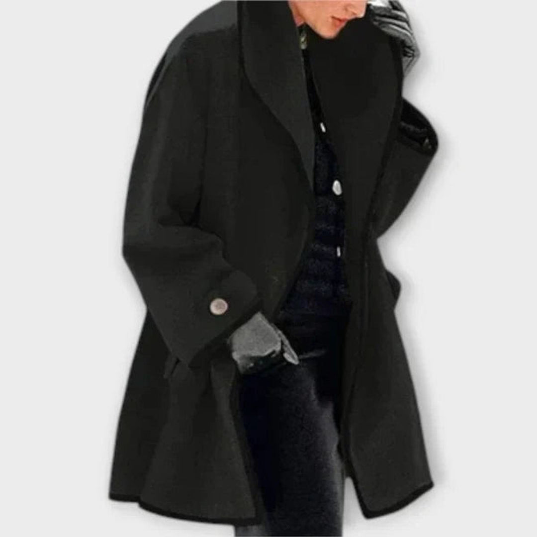 Charlotte | Oversized Wool-Blend Contrast-Trim Jacket