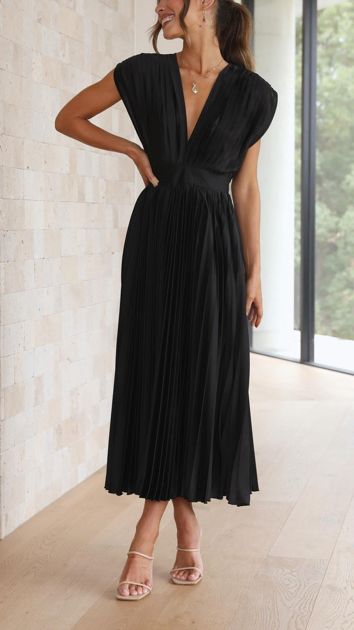 Kaitlyn | Wedding Guest V-Neck Midi Dress