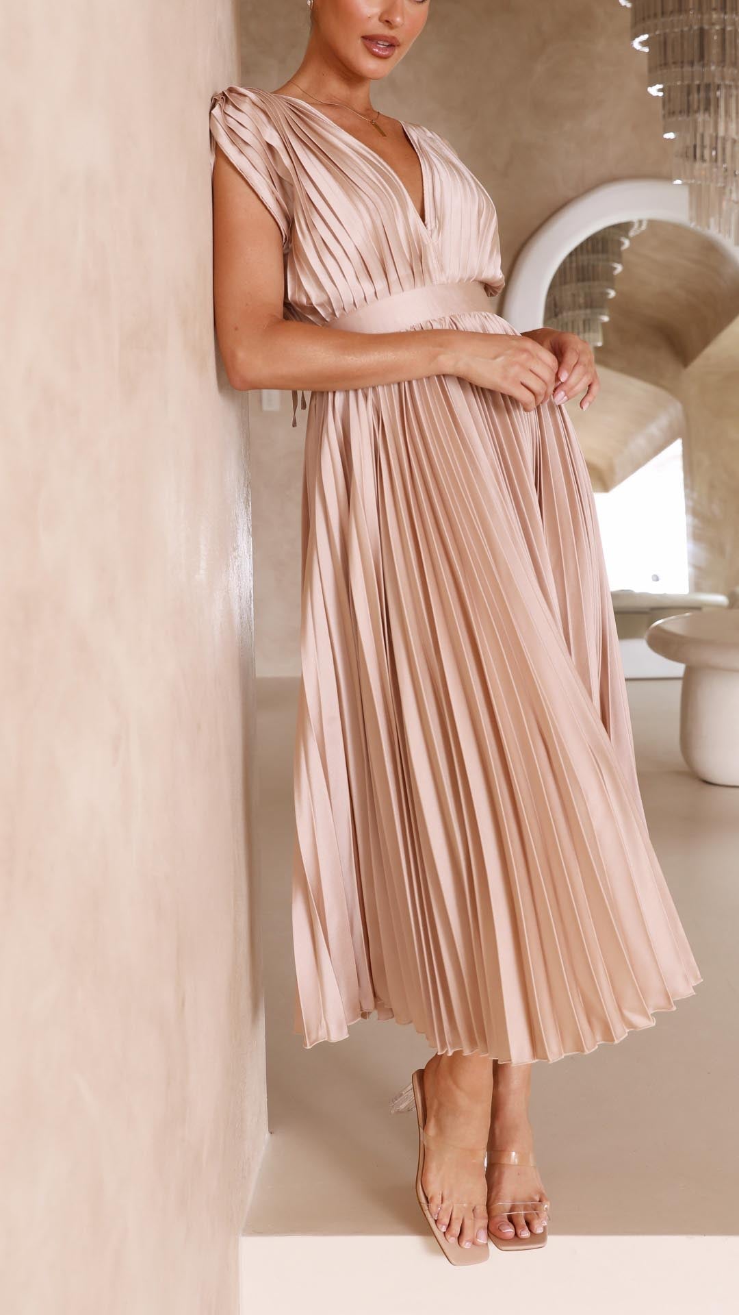 Kaitlyn | Wedding Guest V-Neck Midi Dress