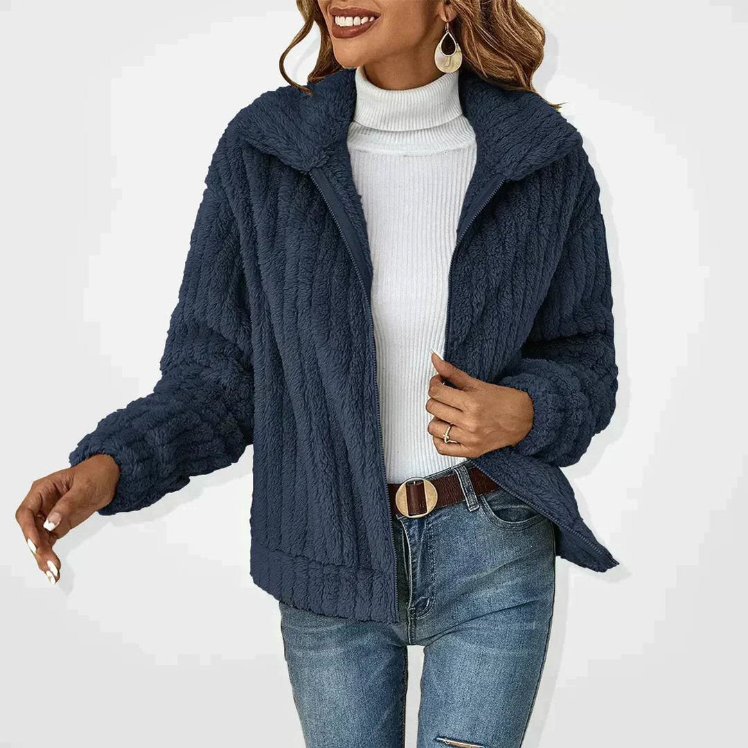 Quilted Winter Jacket for Women | Fluffy Zip-Up