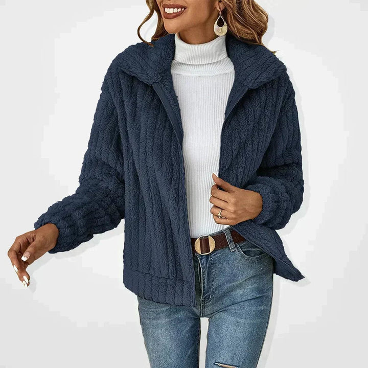 Quilted Winter Jacket for Women | Fluffy Zip-Up