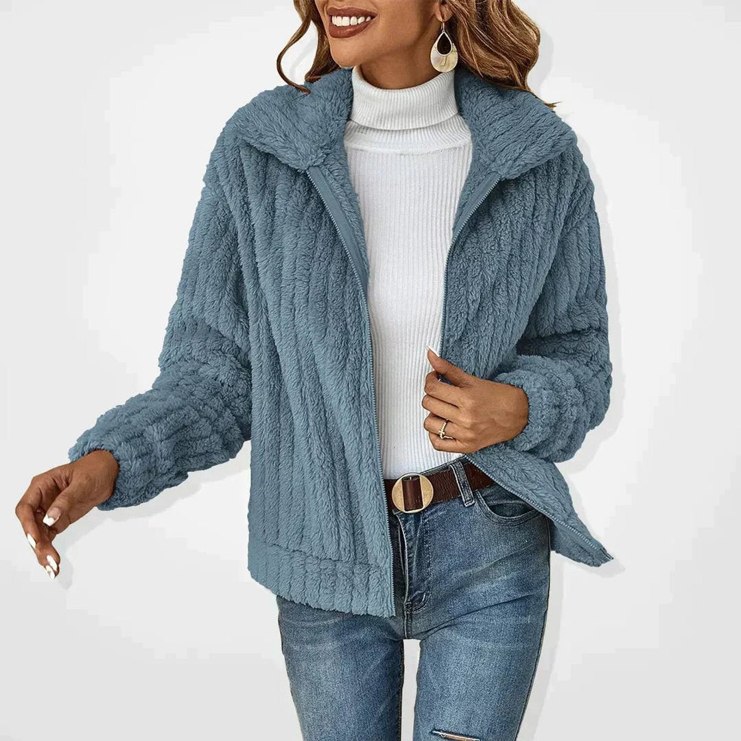 Quilted Winter Jacket for Women | Fluffy Zip-Up