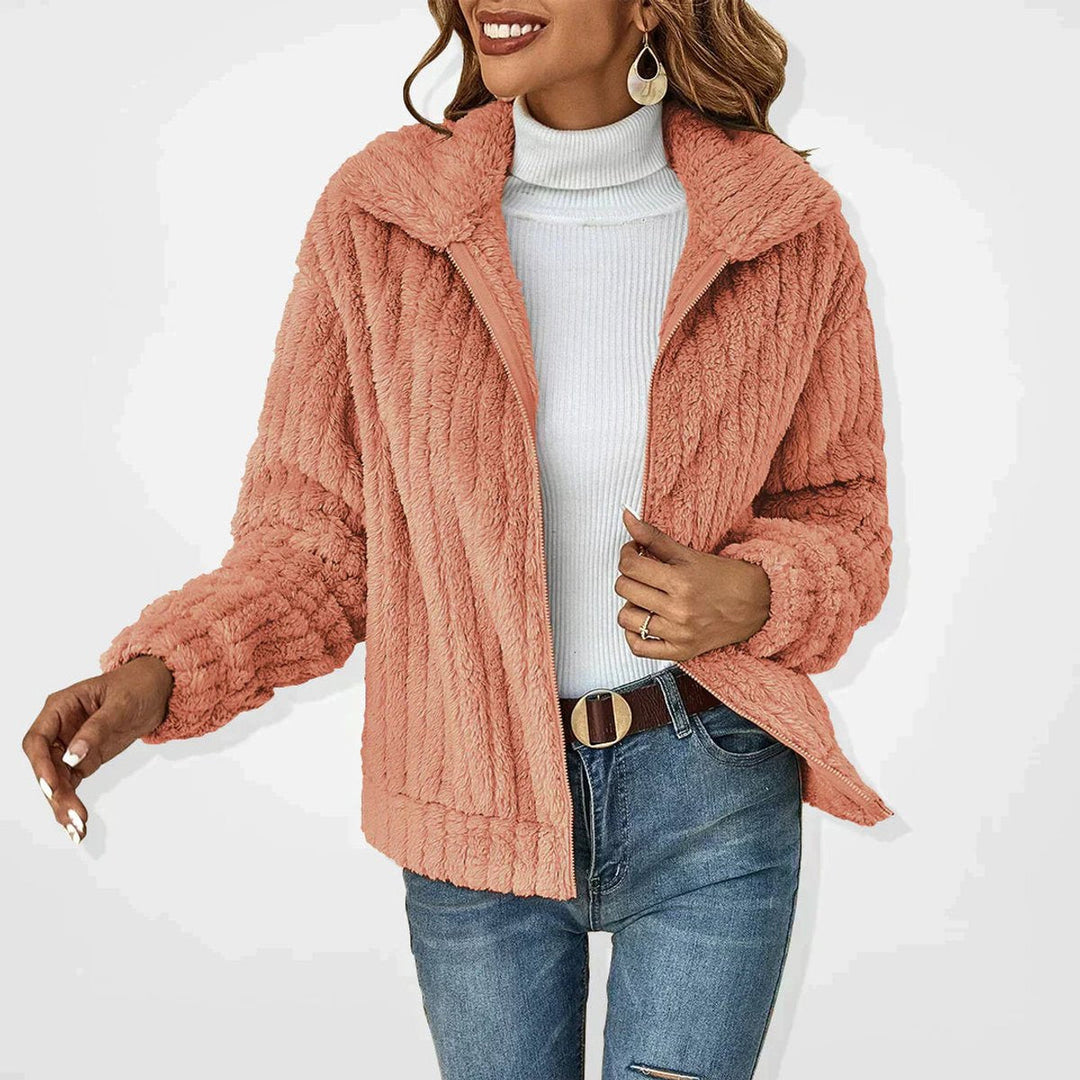 Quilted Winter Jacket for Women | Fluffy Zip-Up
