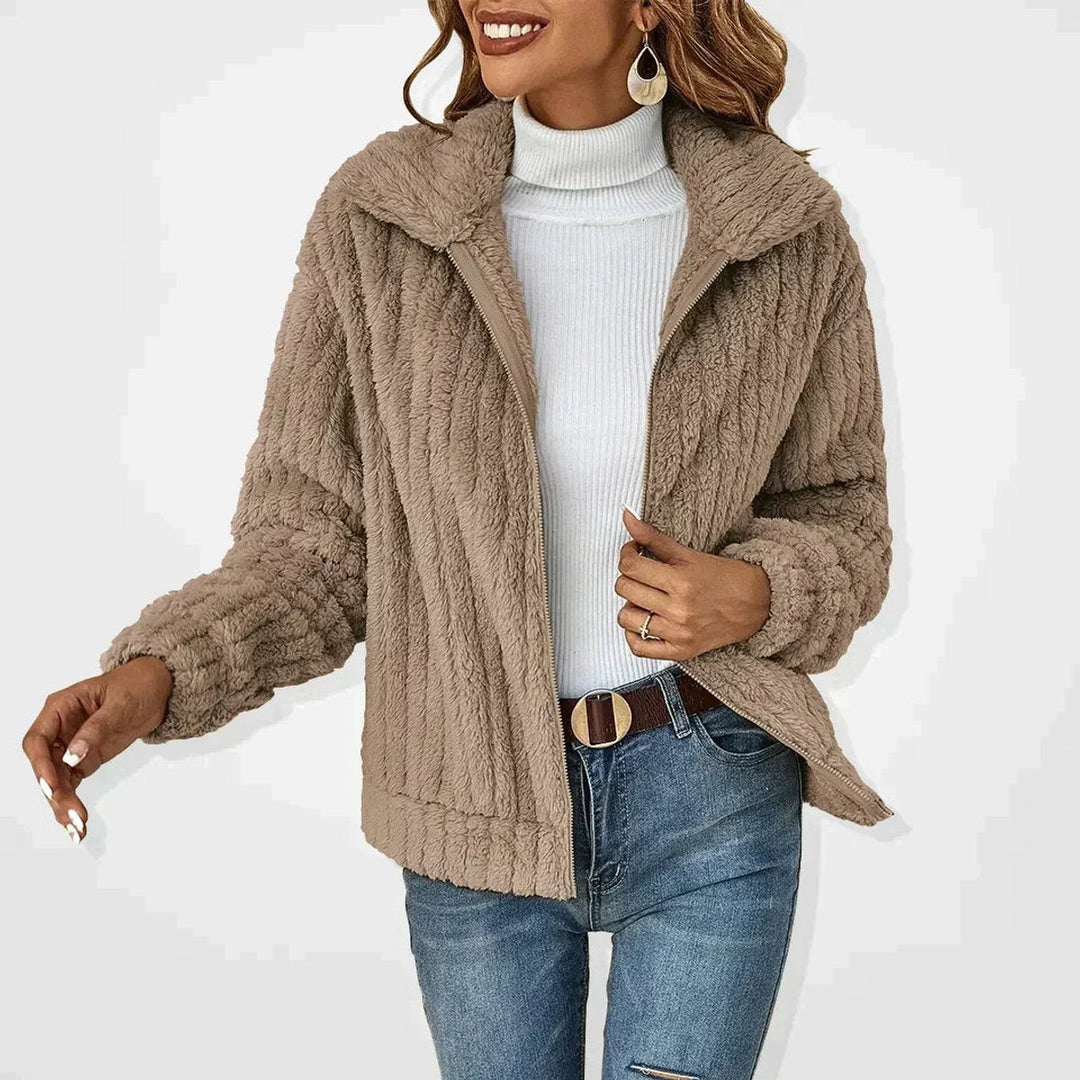 Quilted Winter Jacket for Women | Fluffy Zip-Up