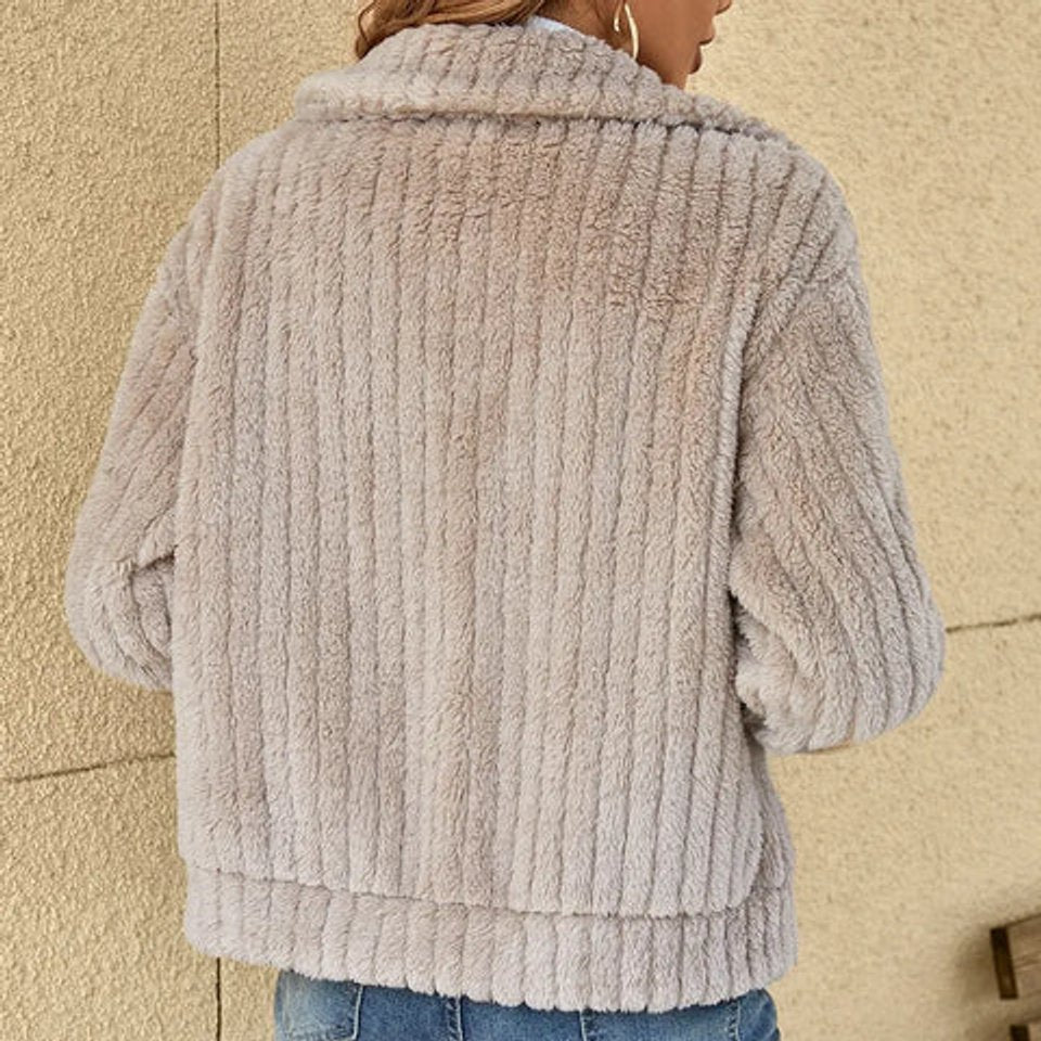 Quilted Winter Jacket for Women | Fluffy Zip-Up