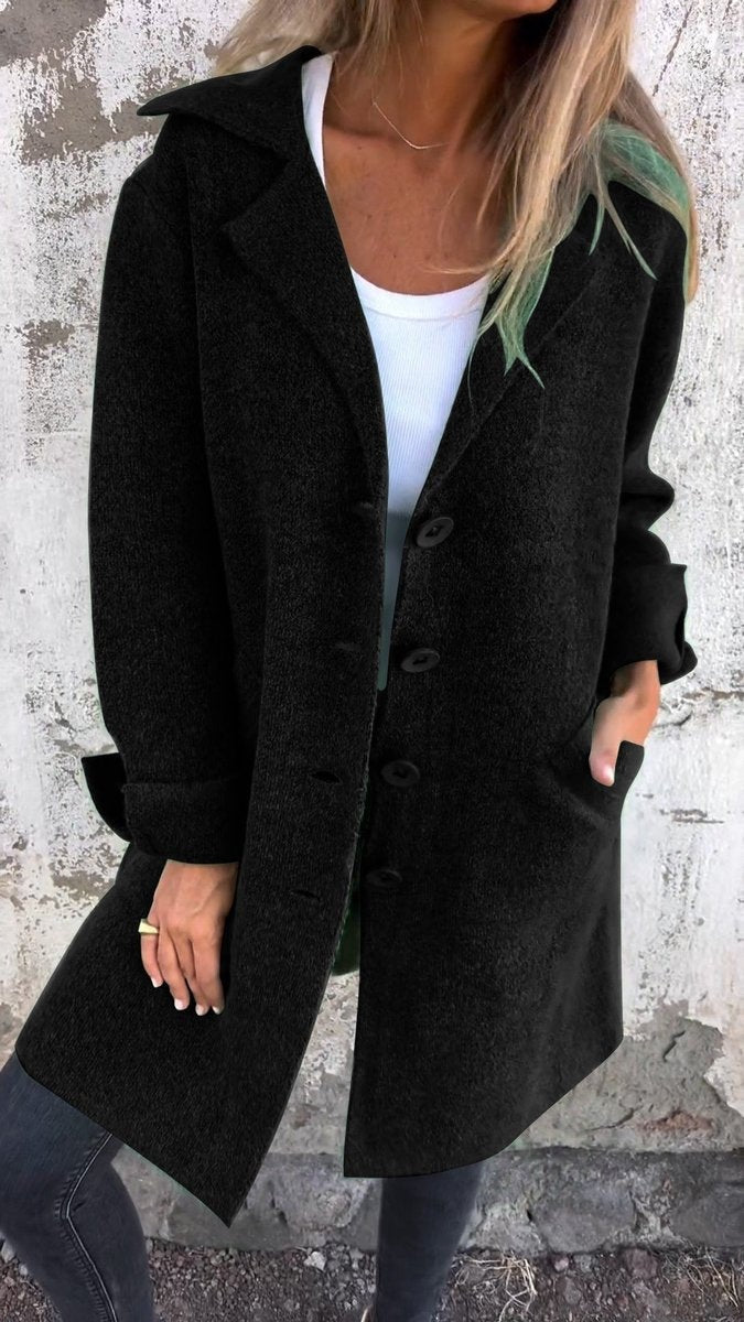 Linda | Wool Relaxed Longline Button-Front Coat