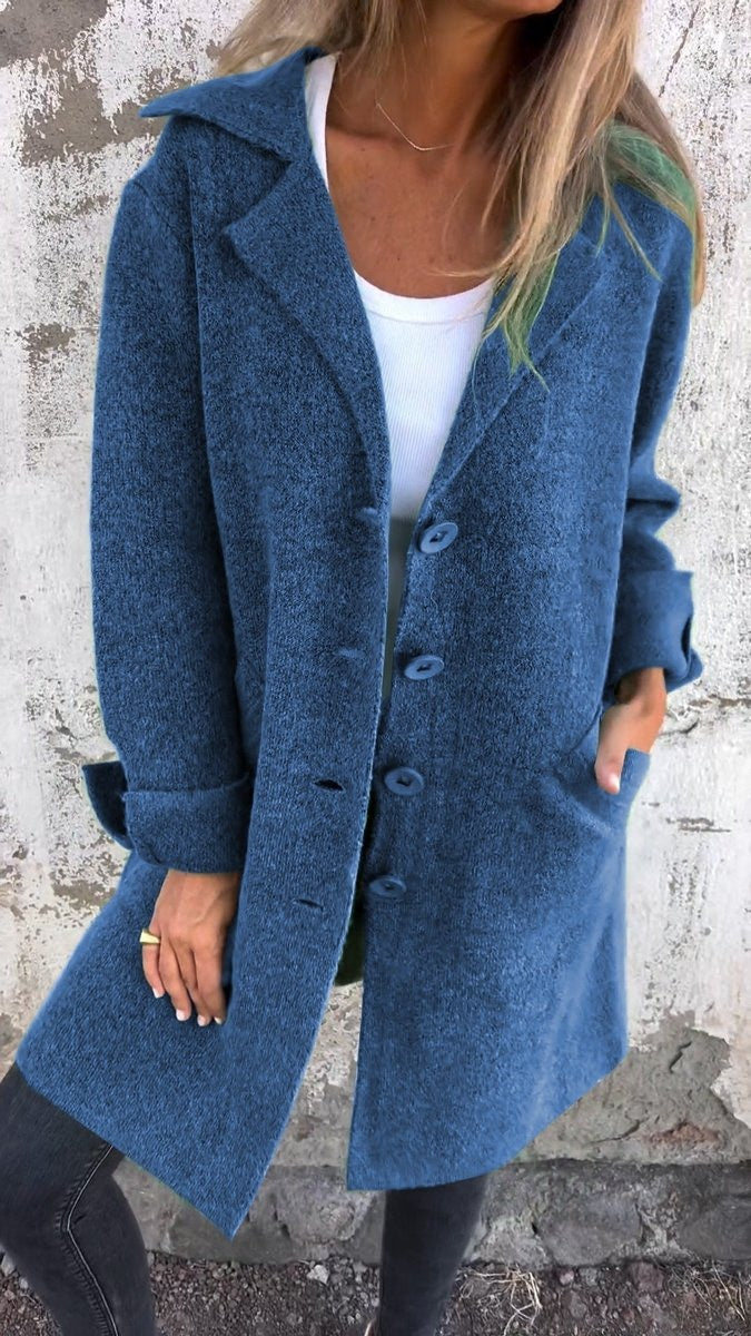 Linda | Wool Relaxed Longline Button-Front Coat