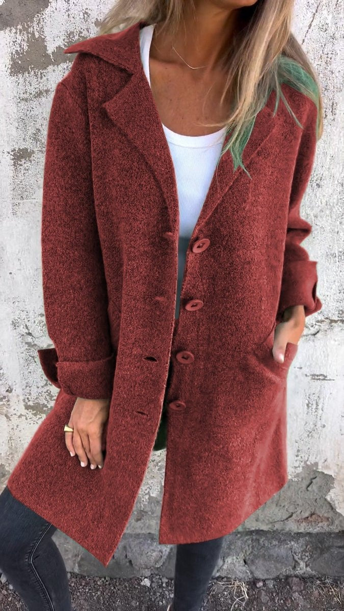 Linda | Wool Relaxed Longline Button-Front Coat