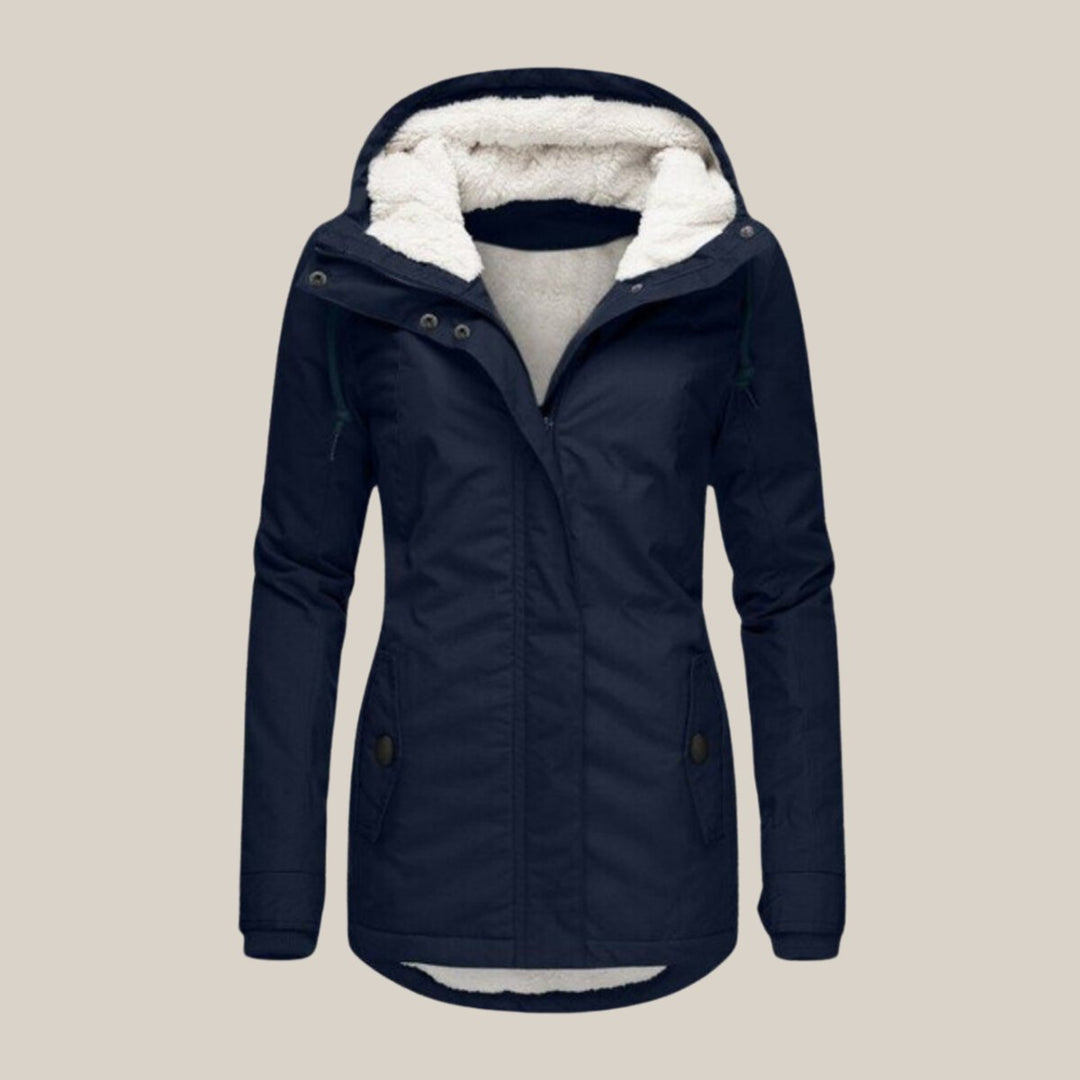 Quilted Waterproof Jacket for Women | Sherpa-Lined Hooded
