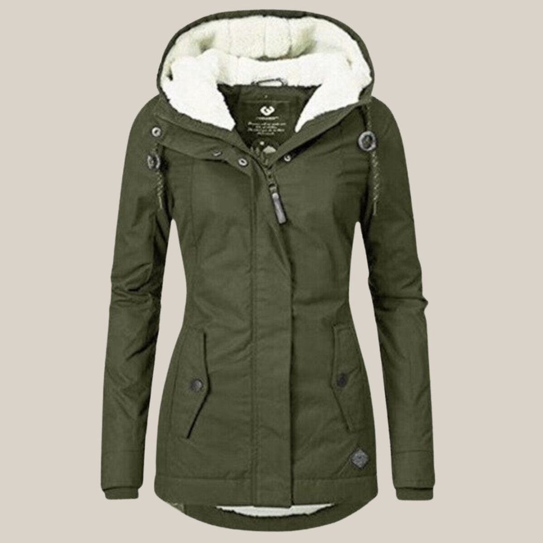Quilted Waterproof Jacket for Women | Sherpa-Lined Hooded