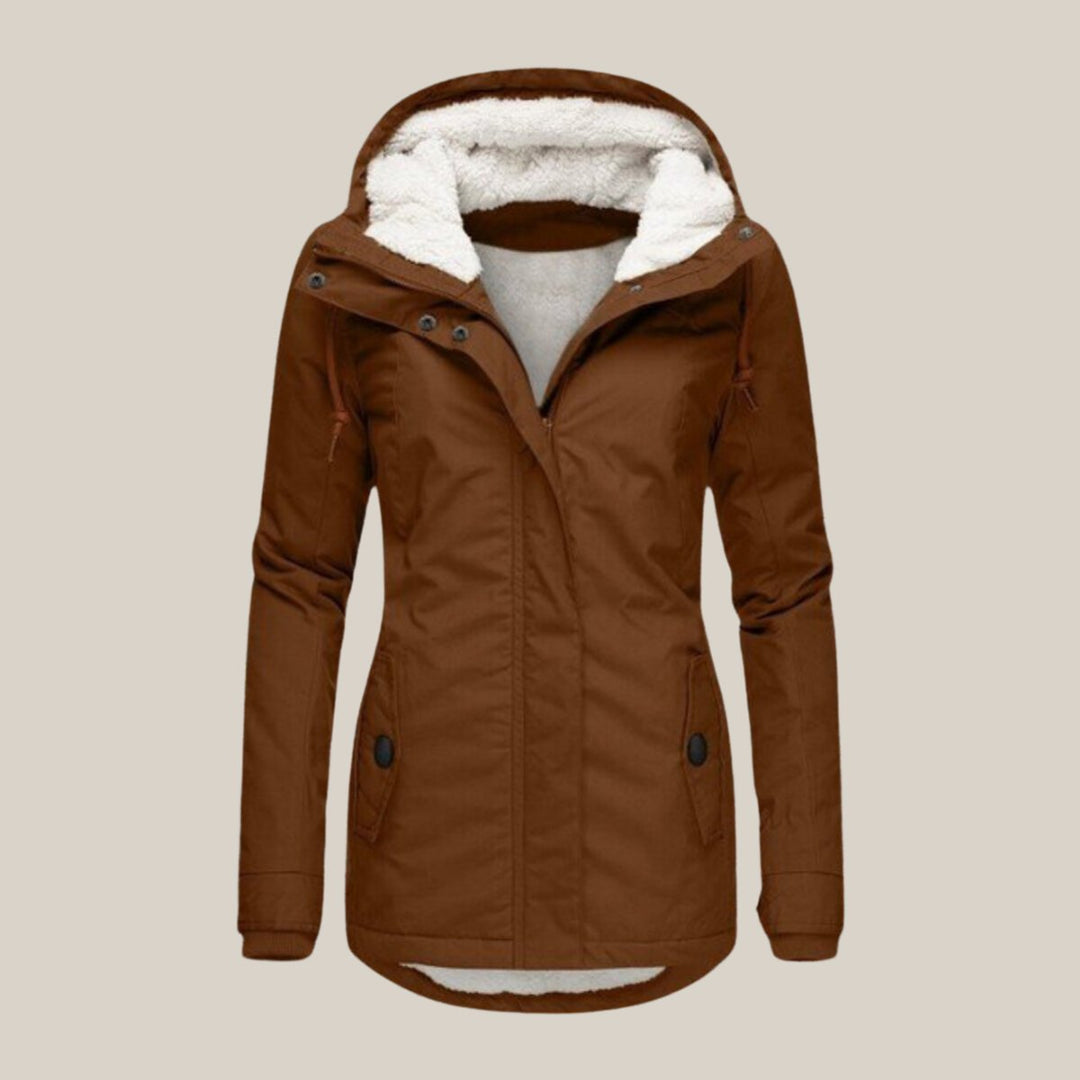 Quilted Waterproof Jacket for Women | Sherpa-Lined Hooded