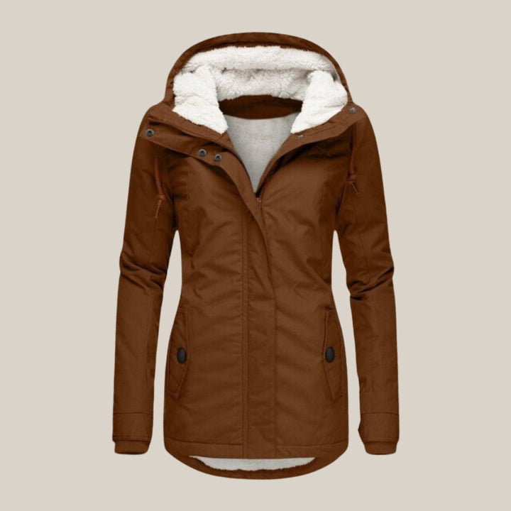 Quilted Waterproof Jacket for Women | Sherpa-Lined Hooded