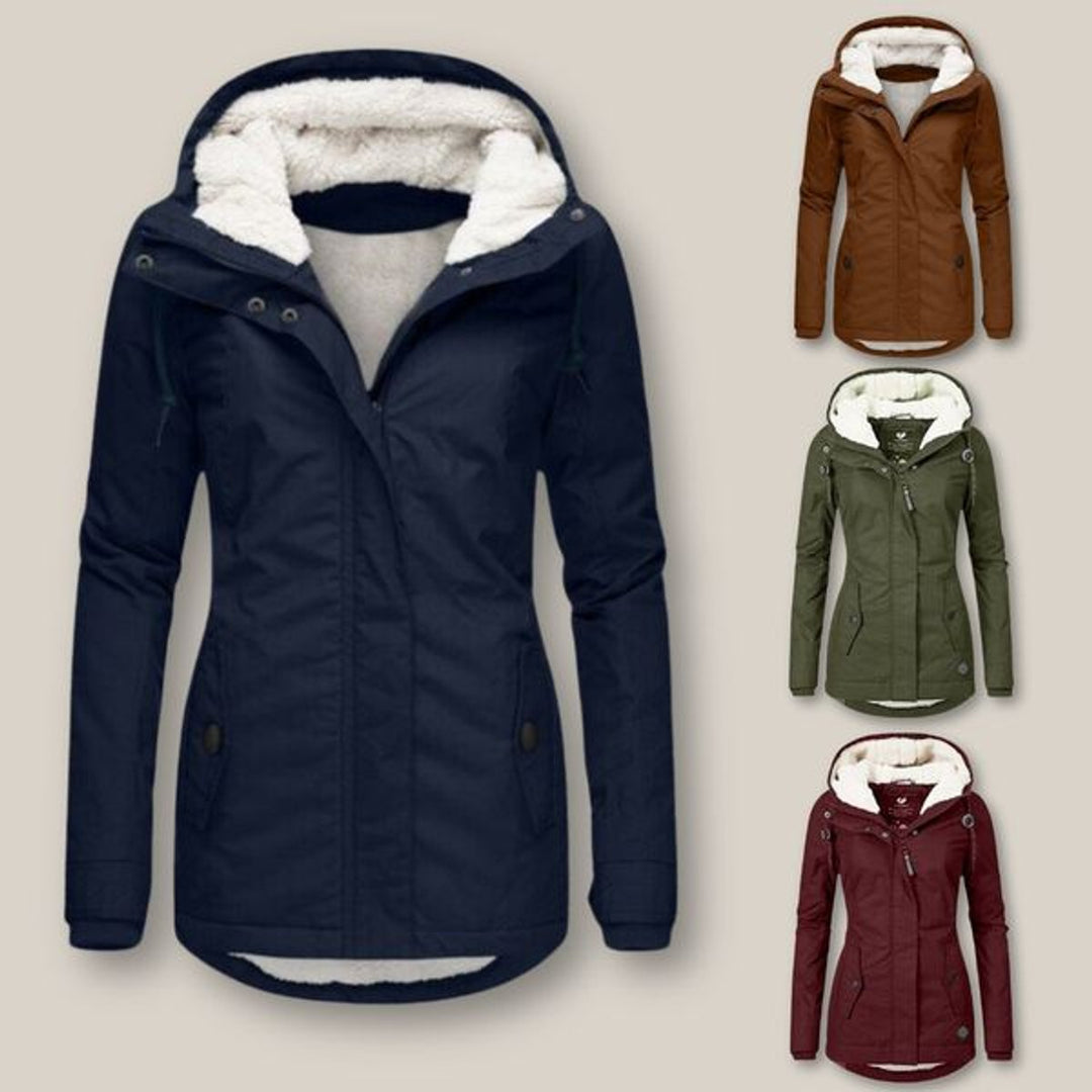 Quilted Waterproof Jacket for Women | Sherpa-Lined Hooded