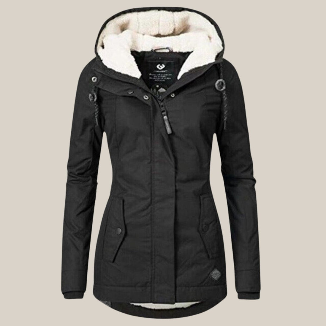 Quilted Waterproof Jacket for Women | Sherpa-Lined Hooded