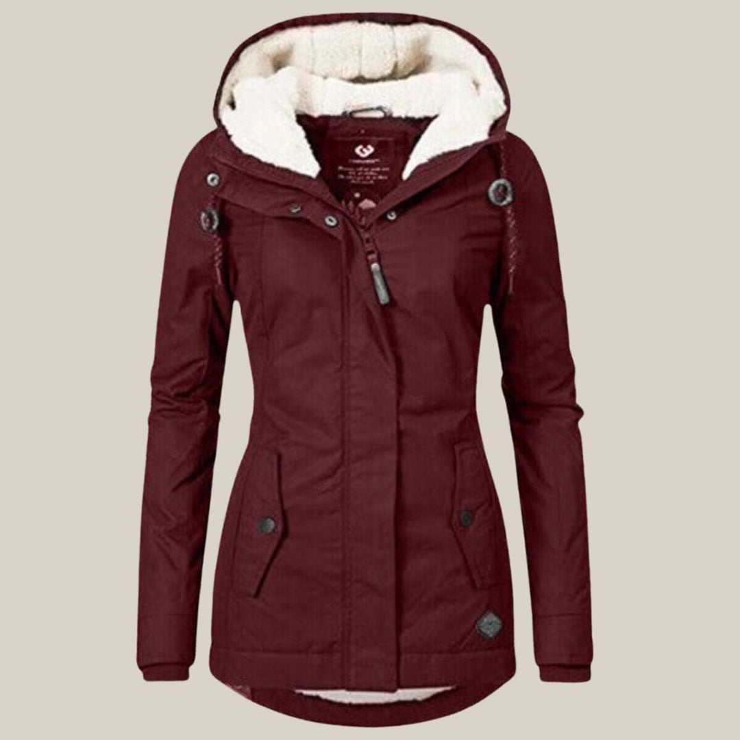 Quilted Waterproof Jacket for Women | Sherpa-Lined Hooded