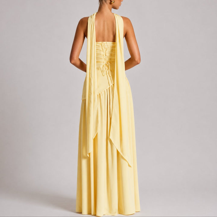 Camila | Wedding Guest Scarf-Neck Maxi Dress