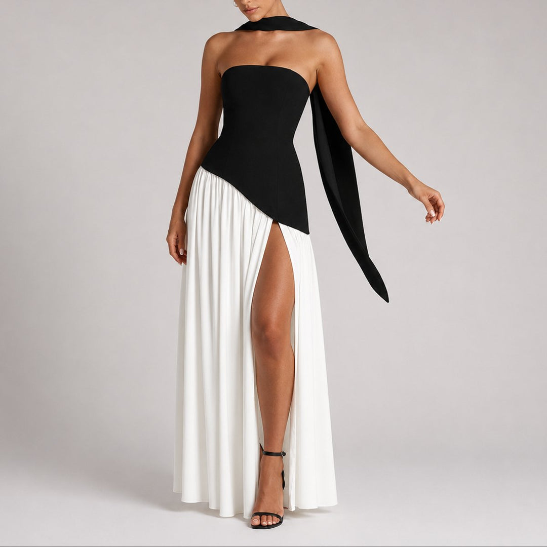 Camila | Wedding Guest Scarf-Neck Maxi Dress