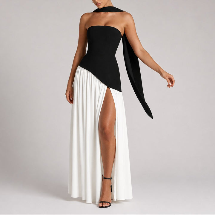 Camila | Wedding Guest Scarf-Neck Maxi Dress