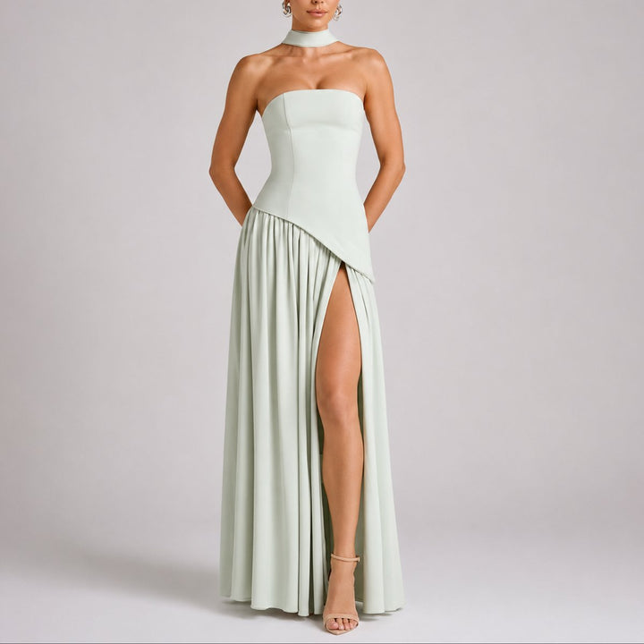 Camila | Wedding Guest Scarf-Neck Maxi Dress